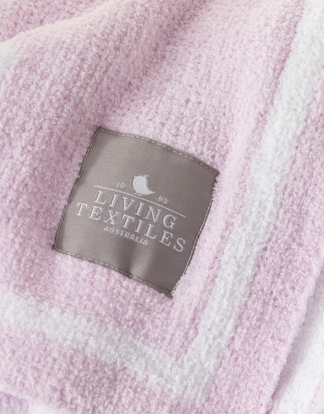 Living Textiles - Chenille Blanket - Purple Flowers