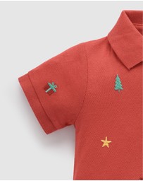 Purebaby - Christmas Polo Growsuit -Kids-Babies