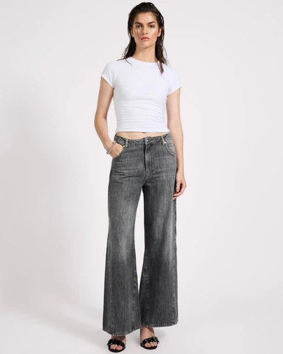 ONE TEASPOON - Cruisers Mid Waist Bootcut Flare Denim Jeans - Charcoal Grey