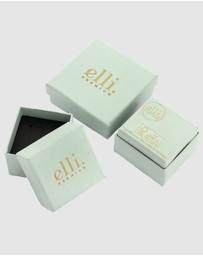 Elli Jewelry - Necklace Emerald Rectangle 925 Sterling Silver Gold-Plated