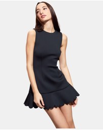 Cynthia Rowley - Sleeveless Scallop Flounce Bonded Dress