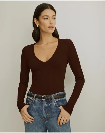 Atmos&Here - Long Sleeve V-Neck Tee