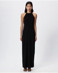 Norma Kamali - Halter Long Dress With Side Slit