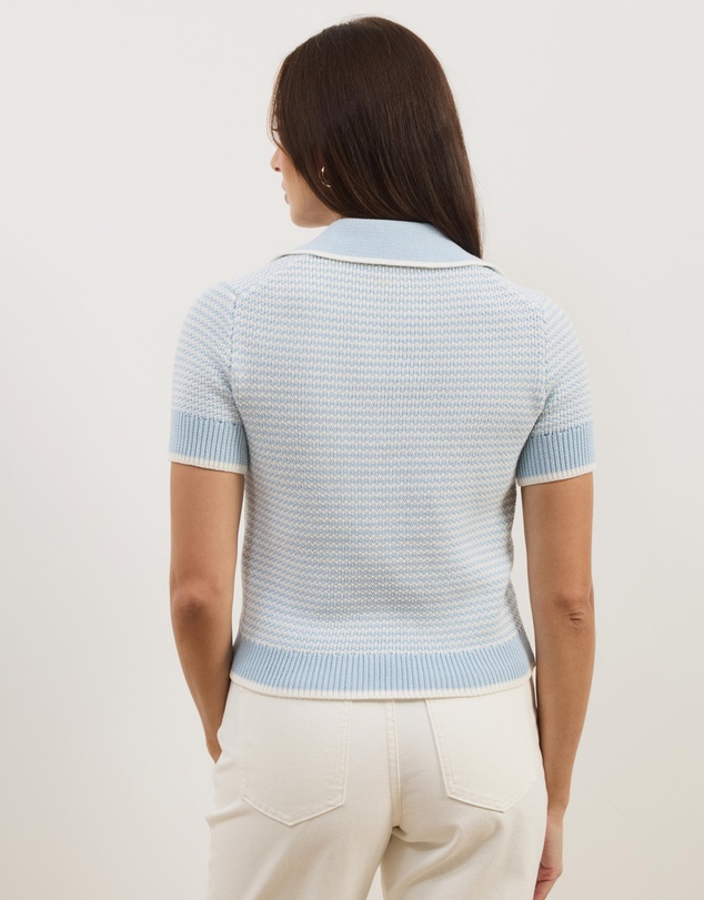 Atmos&Here - Nova Short Sleeve Stripe Knit Top