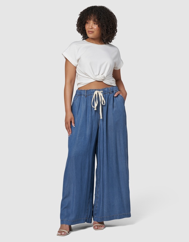 Indigo Tonic - Blake Chambray Wide Leg Pants