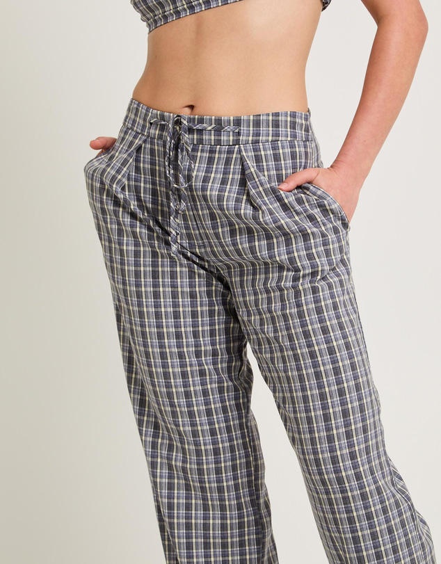 Subtitled - Dion Check Relaxed Belt Pants