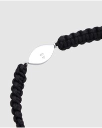 Kuzzoi - ICONIC EXCLUSIVE - Bracelet Men Evil Eye Symbol with Nylon Black in 925 sterling silver