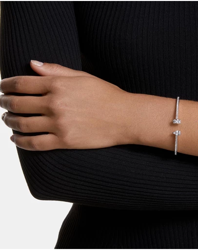 Swarovski - Mesmera cuff, Mixed cuts, White, Rhodium plated