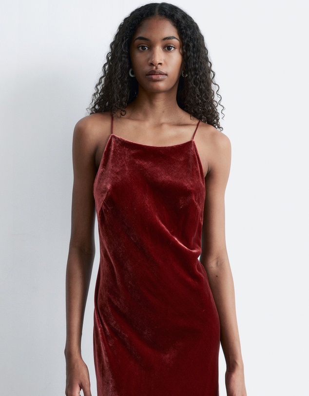 & Other Stories - Strappy Velvet Midi Dress