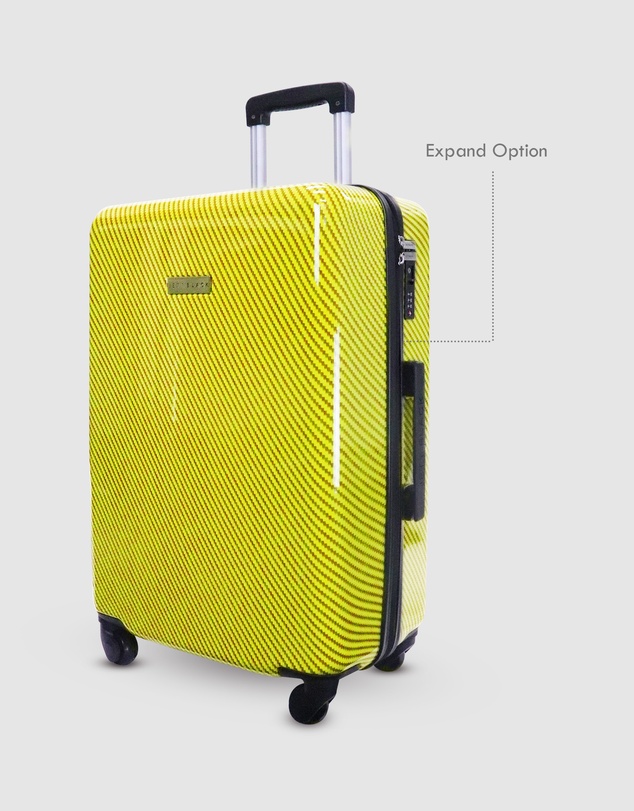 JETT BLACK - Carbon Yellow Series Large Suitcase