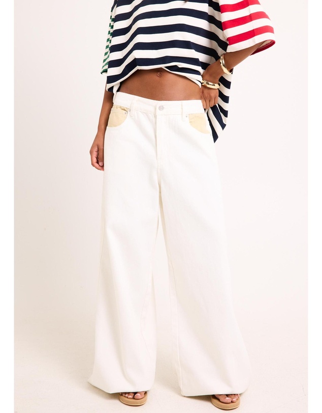 Subtitled - Aria Two Tone Relaxed Denim Jeans