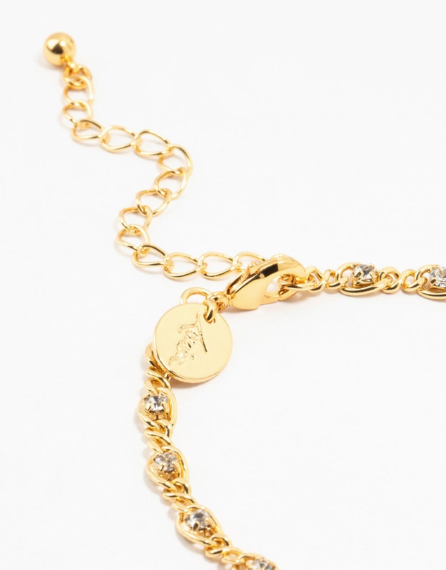 Lovisa - Gold Plated Brass Diamante Infinity Link Bracelet