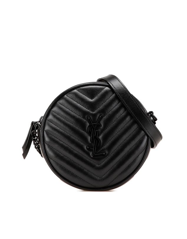 Pre-Loved by Azura Reborn - Pre-Loved Chevron Calfskin Round Vinyle Camera Bag