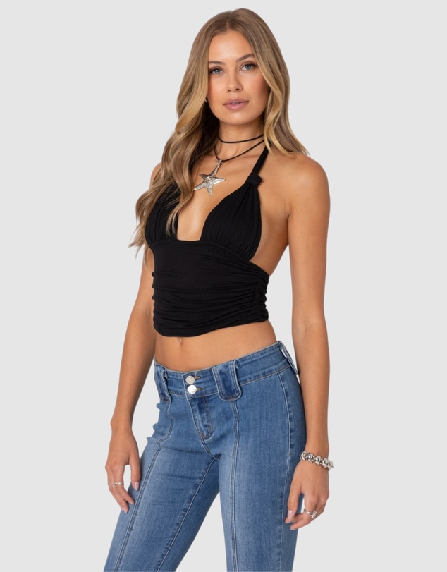 EDIKTED - Lillie Knotted Halter Top