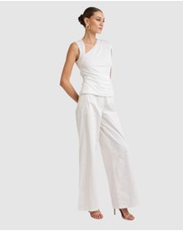 Honey and Beau - Lorena Asymmetrical Jersey Top
