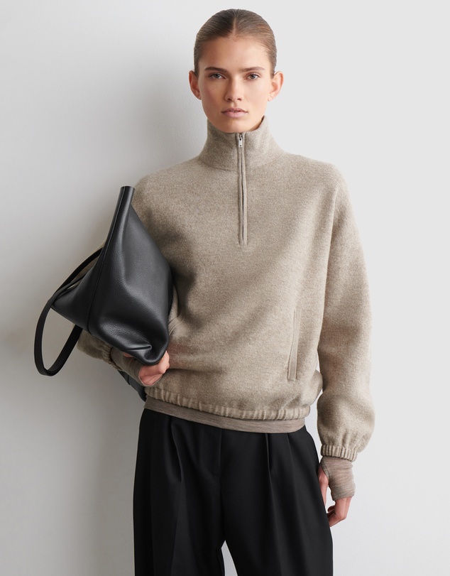COS - Boiled Merino Wool Zip-Up Jumper