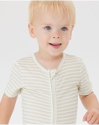 Kynd Baby - Day or Night Onesie Short Sleeve in Sage Stripe