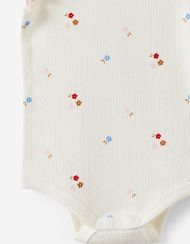 Cotton On Kids - Organic Pointelle Flutter Bubbysuit