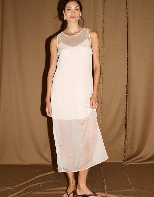 Staple the Label - Aria Sheer Layered Midi Dress