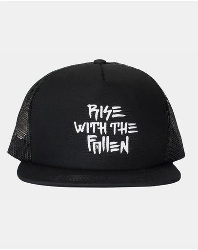 Fallen Footwear - Fallen Footwear Rwtf Cotton Twill Hat Flat Visor Printed Logo - Black