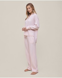 Papinelle - Super Soft Waffle Open Collared Long Sleeve Top and Pant