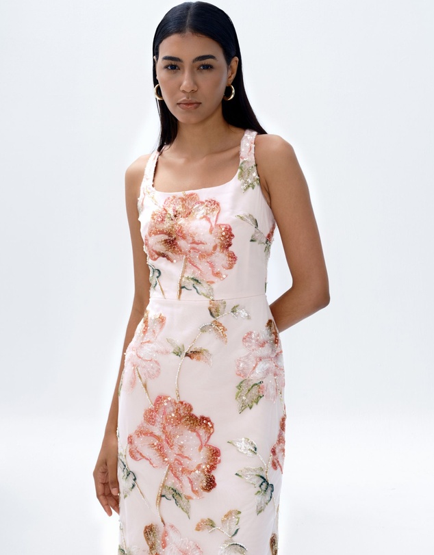 JUSTIN TONG - Ellaire Beaded Midi Dress