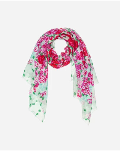 Ozwear Connection Uggs - 100% Australian Wool Print Scarf Rosy Rose Flower