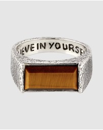 Haze & Glory - ICONIC EXCLUSIVE - Ring Signet Men Tigers Eye 925 Sterling Silver