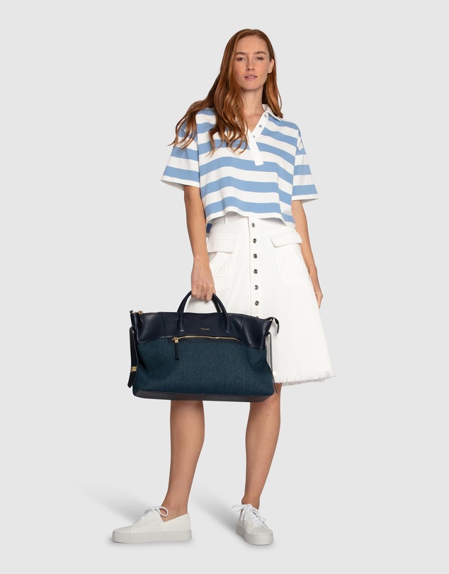 Belle & Bloom - Let Me Wander Button Front Denim Midi Skirt