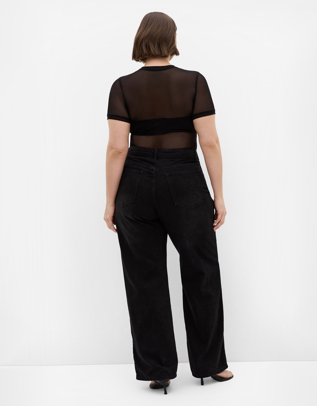 City Chic - Plus size Stretch Mesh Tee - black