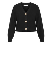 City Chic - Plus size Bella Cotton Knit Cardigan - black