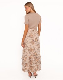 Petal & Pup - Kadie Maxi Skirt - Beige Floral