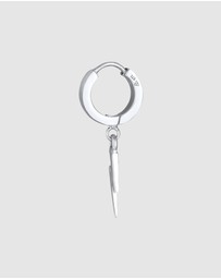 Kuzzoi - ICONIC EXCLUSIVE - Earrings Men Creole Lightning Pendant Single Piece in 925 Sterling Silver
