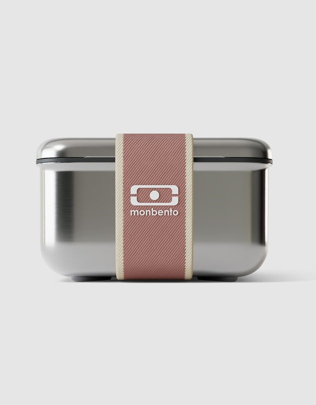 Monbento - Monbento Mb Sense L The Microwave-Safe Metal Lunch Box - Pink Moka