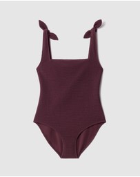 & Other Stories - Textured Bow Tie Swimsuit