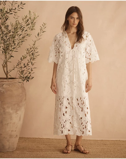 AUR OCEA - Applique Tie Front Tunic Dress
