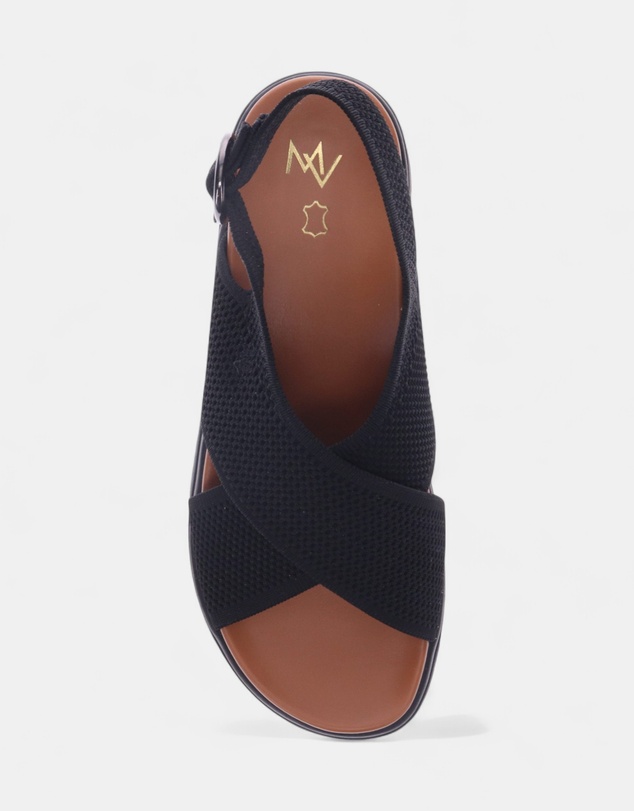Mia Vita - Celia Wedge Sandal - Black/Black