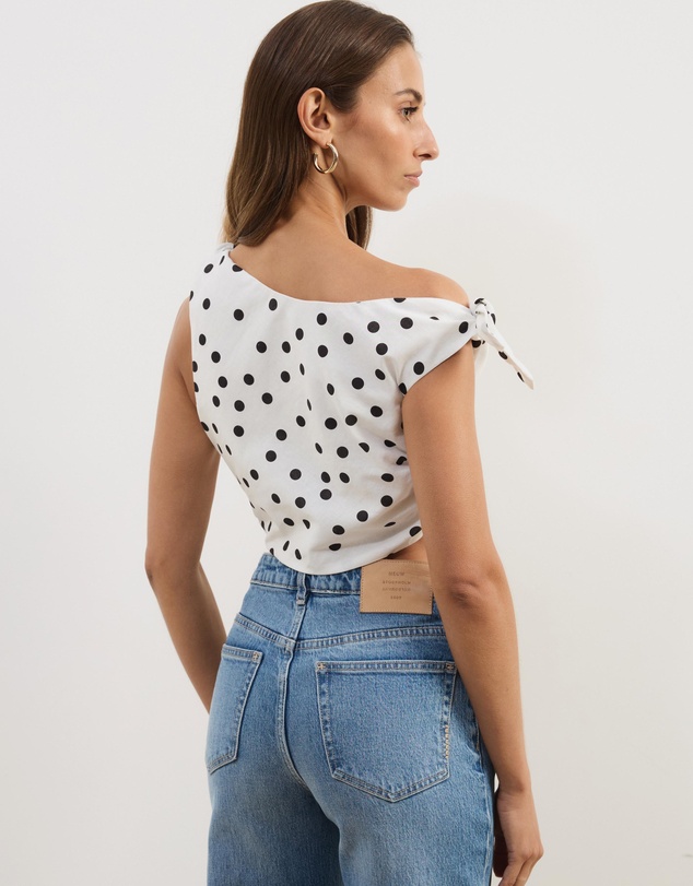 Atmos&Here - Astrid Asymmetric Polka Dot Top