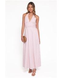 Petal & Pup - Marie Halterneck Maxi Dress - Pink Stripe