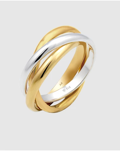 Elli Jewelry - Triple Wrap Band Ring – Bi-Color