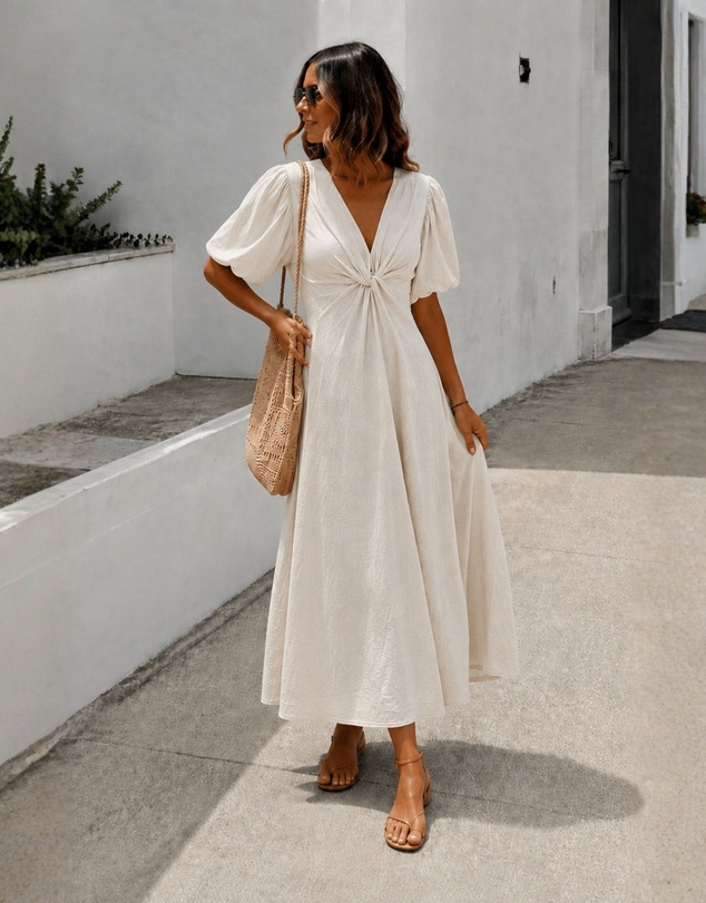 Esther & Co - Lilia Dress - Cream Whisper