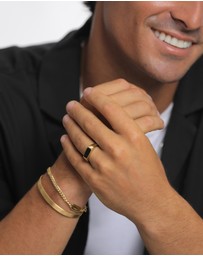 Kuzzoi - ICONIC EXCLUSIVE - Ring Men Signet in 925 Sterling Silver Gold Plated