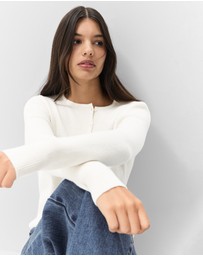 UNISON - Wool Henley Knit