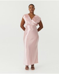 Third Form - Satin Cross Over Gather Dress
