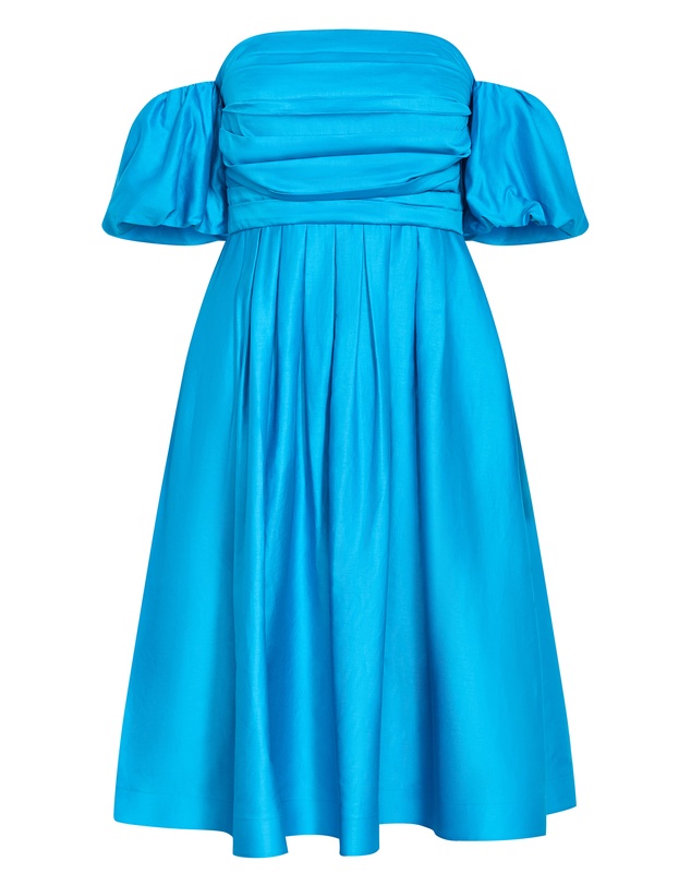 City Chic - Rosalee Puff Sleeve Midi Dress