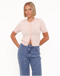 Petal & Pup - Monae Pointelle Button Up Top - Pink