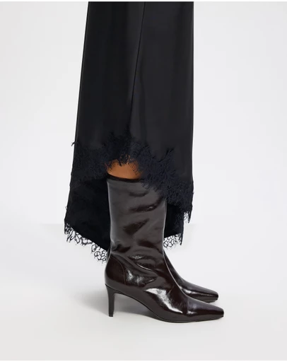 AERE - Anais Square Toe Heeled Leather Ankle Boots