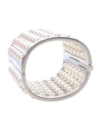 Pre-Loved by Azura Reborn - Pre-Loved Silver Plated Wide Pearl Cuff Bracelet