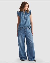 Decjuba - Celeste Denim Ruffle Blouse