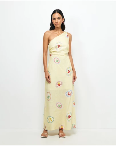 AERE - Marisol One Shoulder Maxi Dress